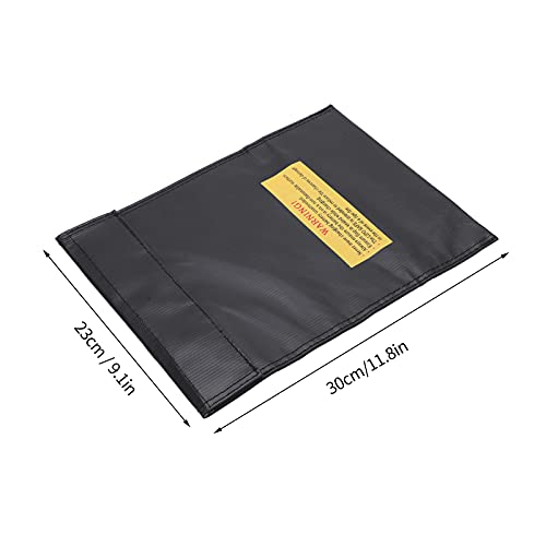 Lipo Battery Explosion Proof Bag, Fireproof Lithium Battery Safe Guard Bag with Flame Retardant Fiber for Safe Charging and Storage (Black) - size: Black