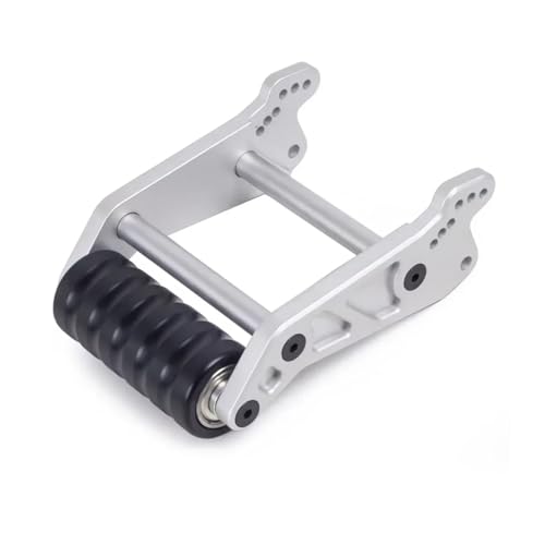 for Losi for LMT 4WD 1/8 Solid Axle 1pc Metal Adjustable Wheelie Bar Anti Roll Wheel Upgrade Parts RC Monster Truck RTR Grave Digger Rc Upgrade Spare Parts - color: Silver