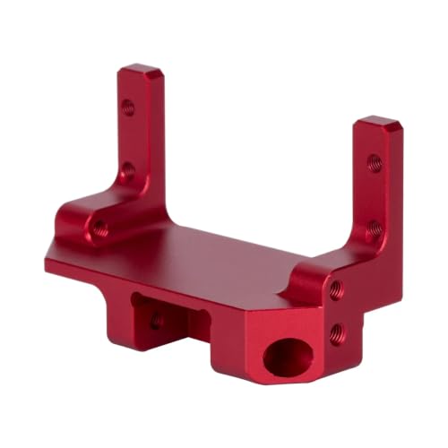 SCX10 III Servo on Axle Mount, AR45P Portal Axle 4-Link Suspension Servo Mount for 1/10 RC Crawler (Black/Silver) (Red) - color: Red