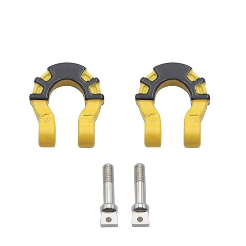 Compatible with Traxxas for Axial Scx10 for Yikong Metal Front Rear Bumper Trailer Hooks Hitch Rescue Tow Shackles 1/10 Rc Crawler Car RC Car Accessories(Yellow) - color: Yellow