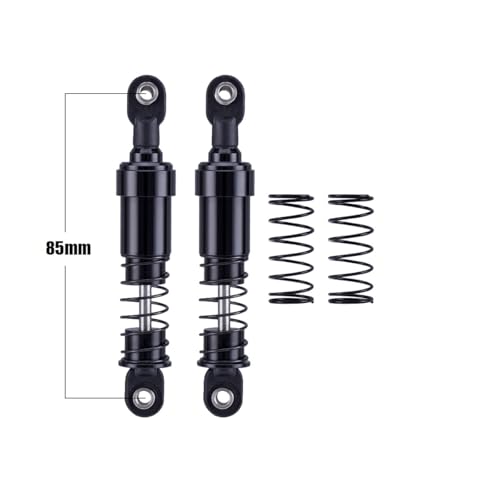 RCQQPS 4pcs Aluminum Big Bore Shocks for 1/10 RC Crawler LCG Chassis Gspeed V3 Element Enduro SCX10 TRX4 Gamde R1 Comp Builds DIY (Black 85mm 4pcs) - color: Black 85mm 4pcs