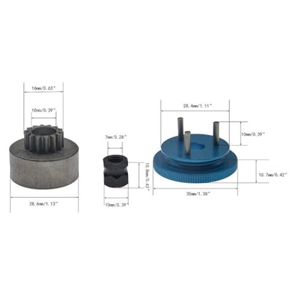 Clutch Bell 14T Gear Flywheel Assembly Clutch Shoes Springs Engine Nut Mini Cross Wrench Wheel Spanner for 1/8 Nitro RC Car Part