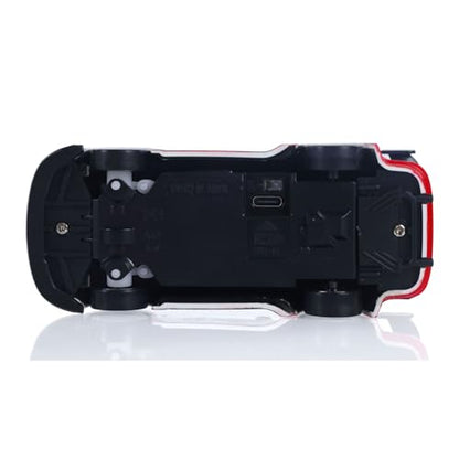 1/43 High Speed 2.4 GHz Mini RC Drift Car with 4 Wheel Drive Motor ESC Servo Motor Lighting Battery Charging Cable Gyroscope Hobby Grade Model for Birthday Gift - color: Blue, White and Red