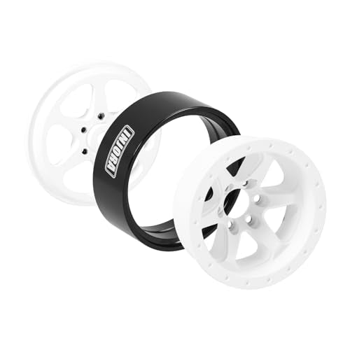 INJORA 1.3 Aluminium Beadlock Wheel Rims - Negative Offset -4.05mm for TRX4M SCX24 Upgrade 1/24 1/18 RC Crawler Car(White) - color: White
