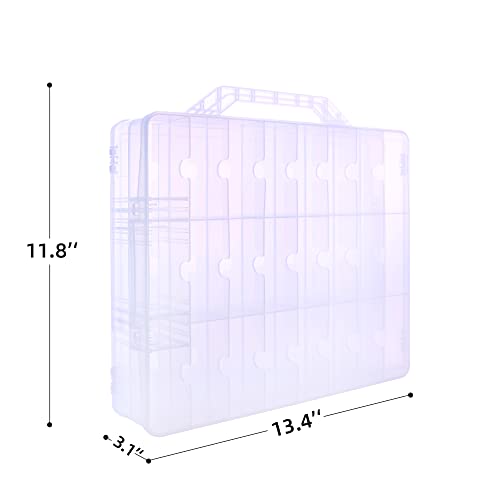 Double Sided Toy Car & Doll Storage Case - 48 Compartments, Portable Transparent Case - color: Transparent-48