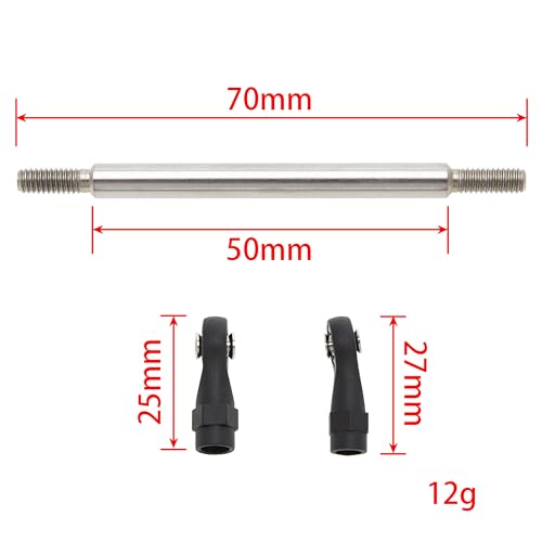 MEUS RACING 1/10 Links Steel Chassis Links Kit for Traxxas TRX4 Axial SCX10 Tamiya CCO1 Redcat Gen8 1/10 RC Crawler (70mm) - size: 70mm