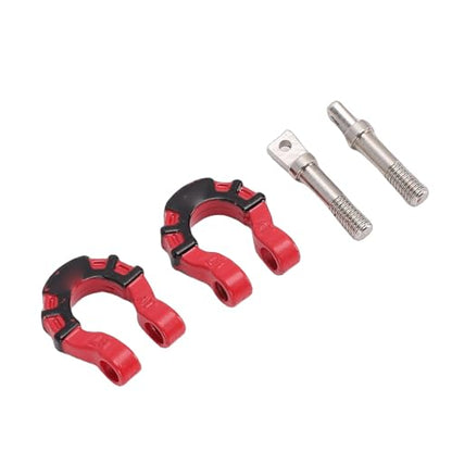 Metal Tow D Ring Shackle for 1/10 Axial SCX10 RC Crawler (Red) | Thick Alloy High Tensile Strength Firm Lock Para Exterior RC Off Road Rescue Towing Use - color: Red