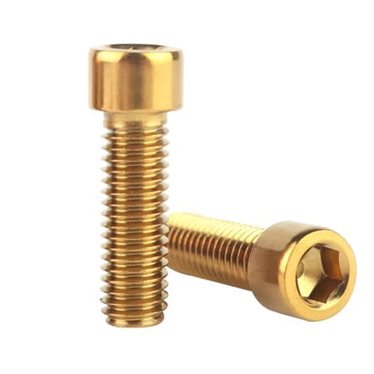 6Pcs Bike Screws M6x10 12 16 18 20 25 30 35mm Stainless Steel Socket Head Cap Allen Hex Bolt (Gold, M6 x30mm) - color: Gold, size: M6 x30mm