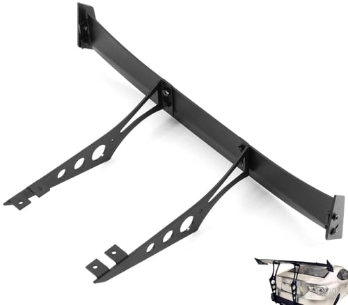 Universal 1/10 Scale Aluminum Rear Wing Spoiler with Black Sandblasted Finish - Easy Install for Tamiya TT-02 TT-01, HSP 94122 94123, FWO6, LC Racing, PTG & PTG2