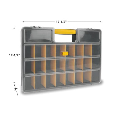 Performance Tool W54037 26 Adjustable Compartment Hardware Organizer Box With Dividers - Durable Plastic Screw Organizer For Nuts, Bolts, Screws, Nails, and Small Hardware