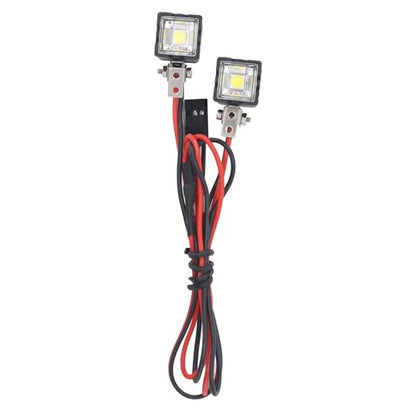 RC LED Headlights White High Brightness Front Light Bar Compatible with Axial SCX10 90046 fit for Redcat :10 RC Crawler Car Lighting Kit 2LED - size: 2LED