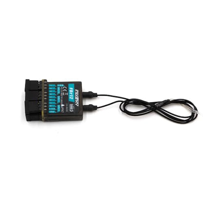 Flysky FBr12 2.4GHz AFHDS3 Waterproof PPX7 External Dual Antenna Receiver | With Transfer Back Function Marine For Transmitters PL18 NB4 NB4 Lite RC Car Boat