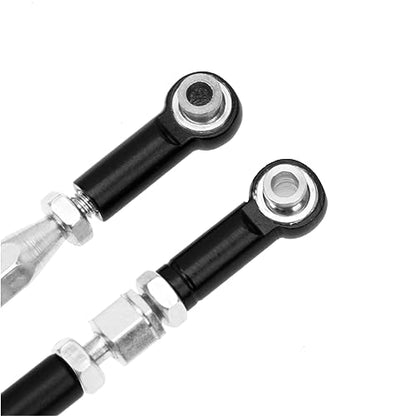 Metal Adjustable Turnbuckles Camber Links Pull Rod Steering Servo Linkages Tie Rod Compatible with MN Model D90 99S MN90 1/12 RC Crawler Car (Black) - color: Black