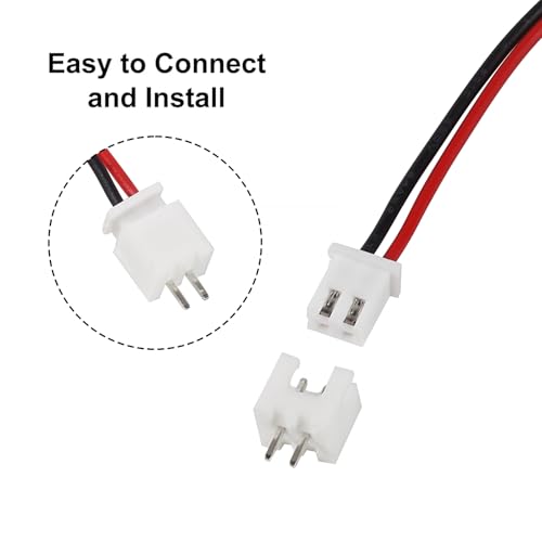 Alinan 20pcs JST-XH2.54mm 2 Pin Connector Kit, Included 10pcs Mini 2 Pin 24AWG Female Connector Plug with 150mm Cable Wire and 10pcs Micro 2Pin Male Connector Plug - color: 2Pin 24AWG 150mm Cable