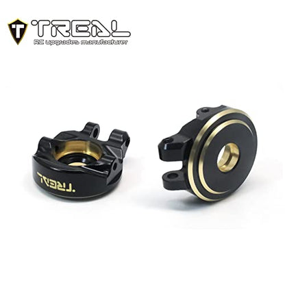 Treal Brass Front Steering Knuckles Set 18.6g/pc (2P) L&R Heavy Weight Upgrades Compatible with 1/18 TRX4M