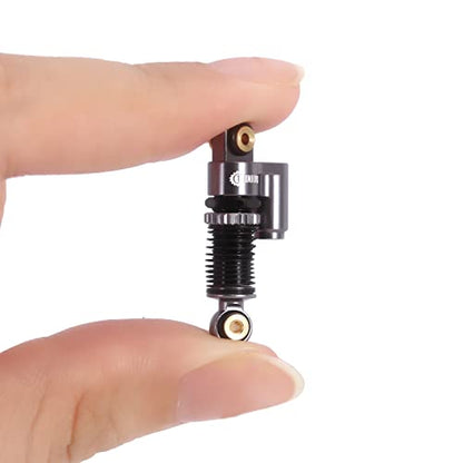 INJORA 43mm Aluminum Threaded Double Barrel Shocks for Axial SCX24 (Grey) - color: Titanium