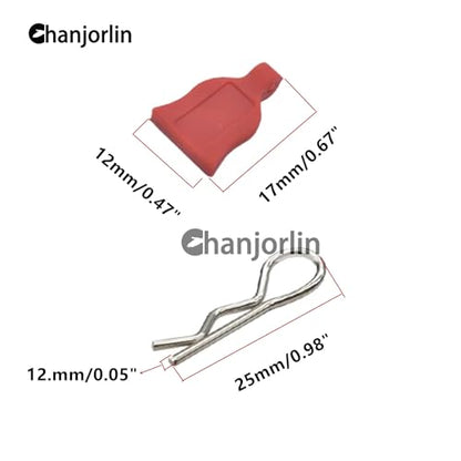 12 Pcs RC Car Universal RC Body Clips with Pull Tabs Car Clips R Clips Compatible with 1/8 1/10 1/12 RC On Road Car Crawler Truck Buggy Shell Replacement Parts TT02 Axial SCX10 (Red) - color: Red