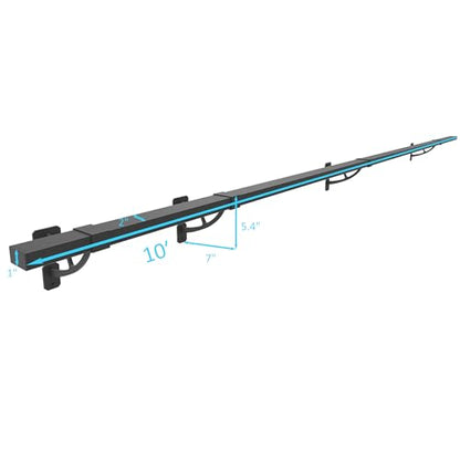 Foot Rail Kit–Wall Mounted Bar Railing Multiple Sizes (10 Feet) | Black Heavy Duty Metal Railing Hardware, Combined Installation and Sturdy Square Tube Design, for Restaurant, Bar,Office,Home - size: 10 Feet