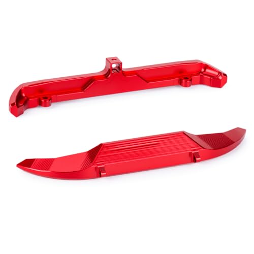 Aluminum Front & Rear Bumper Set for 1/30 Scale RC Crawler Chassis, CNC Upgrade Bumpers with Mounting Screws (Black/Red) (Red) - color: Red