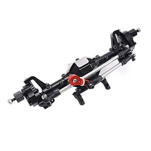 Aluminum Front / Rear Portal Axles Set for 1/10 Axial SCX10 II 90046 90047 RC Crawler Car (Black) - color: Black