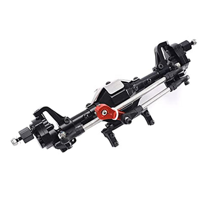 Aluminum Front / Rear Portal Axles Set for 1/10 Axial SCX10 II 90046 90047 RC Crawler Car (Black) - color: Black