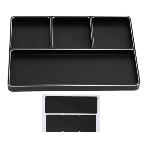 POCREATION RC Screw Tray Aluminum Alloy Magnetic Parts Organizer with 4 Grids 128 X 90 X 9.5 Mm for RC Car Plane Helicopter Boat Repair Workbench Use (Black) - color: Black