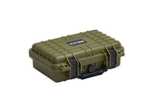 MEIJIA Portable All Weather Waterproof Protective Hard Case, Small Camera Case,Dry Case with Customizable Foam,Fit Use of Drones, Camera,Equipments, 11.65 ”x8.35”x3.78” - color: Green