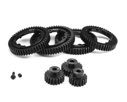Hardened Steel 50T 1 Mod Spur Gear with 18T 20T 22T Motor Pinion Gear for 1/5 X-Maxx 1/7 XO-1 1/10 Maxx/E-Revo 2.0 VXL Upgrade Part, Replace of #6448 - size: 50T