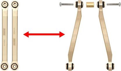 INJORA Brass High Clearance 4 Link Set for SCX24 C10 JLU Bronco Base Camp - color: Brass