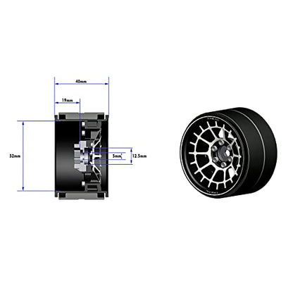 Treal Aluminium 2.2 Beadlock Wheels Rims(2) pcs Fit RC Crawler Mud Truck 2.2 Tires (Orange) - color: Orange