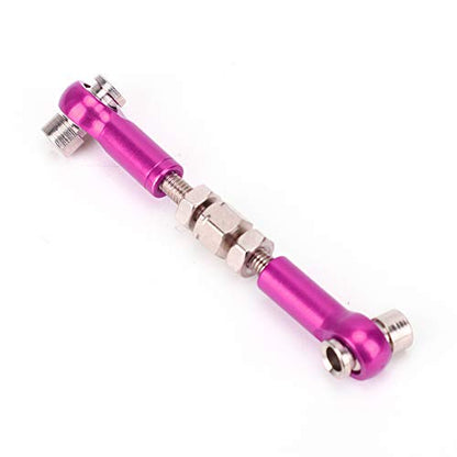 6 Pcs Adjustable Servo Links Tie Rod Set High Precision Aluminum Alloy RC Car Accessories for 1/10 1/12 Buggy Touring Drift Cars Red Purple Black Dark Blue Light Blue (Purple) - color: Purple