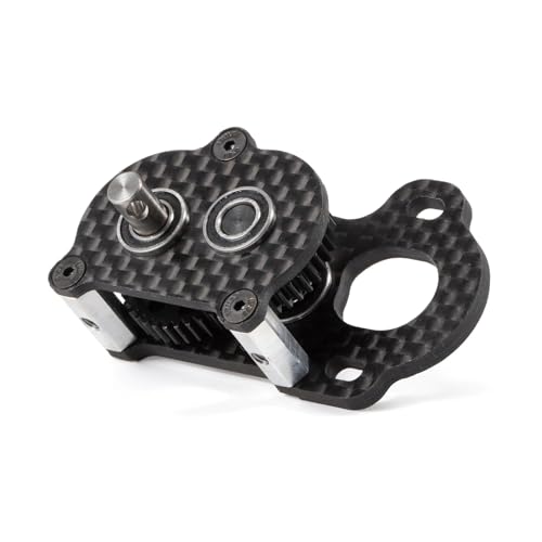 Ultra-Light Portal Transmission Carbon Gearbox with Adapter Plate | 3:1 Gear Ratio, 36T 48P Spur Gear, Titanium Output Shafts, Fits 1/10 Comp Rigs LCG Chassis