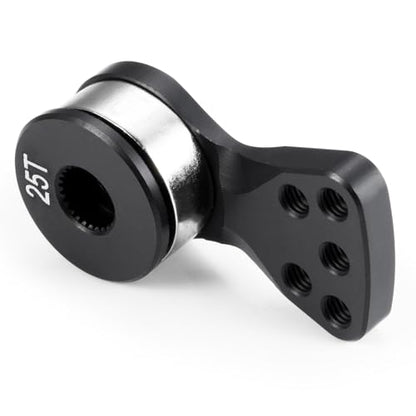 Aluminum Alloy 25T Servo Saver 5 Holes Adjustable Hi-Torque Servo Saver Horn 25T Compatible with Futaba Tamiya Servos 1/10 RC Car Crawler SCX10 Capra TRX4 TRX6 RC Boat Parts (Black-L) - color: Black-l