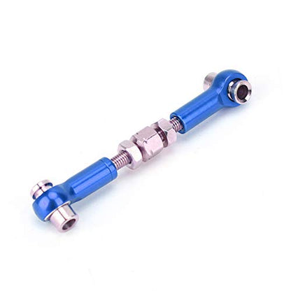 6 Pcs Adjustable Servo Links Tie Rod Set High Precision Aluminum Alloy RC Car Accessories for 1/10 1/12 Buggy Touring Drift Cars Red Purple Black Dark Blue Light Blue (Dark Blue) - color: Dark Blue