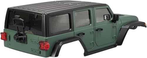 6.10inch/155mm Wheelbase Shell ABS Hardtop Body Kit Replacement Part for TRX4M Bronco Defender AX8560 1/18 RC Crawler Chassis (Green) - color: Green