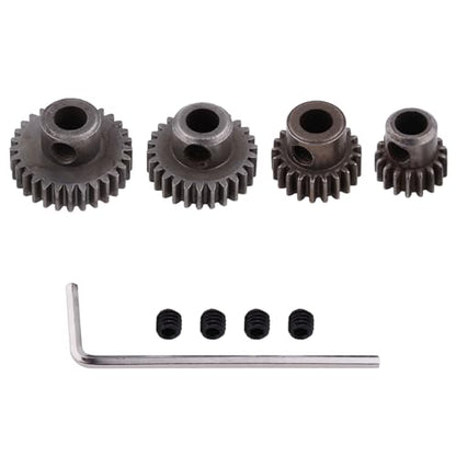 Hobbypark Steel Metal Mod 0.6 Module Pinion Gear Set Motor Gears 5mm Shaft Hole 17T 21T 26T 29T for RC Cars Trucks Crawlers Buggies (4-Pack)