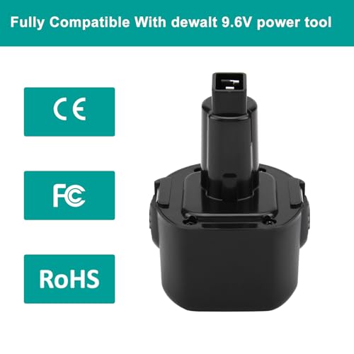 CREABEST 2Packs 9.6V 3.5Ah Ni-MH for Dewalt Replacement Battery DW9062 Dw9061 DW926 DC750KA DW955K DW955 DW926K-2 DW926K DW902 DW050 DE9062 DE9061 DE9036 DW955K-2 DW050K Black & Decker PS120 | DW9061 DW926 DC750KA DW955K DW955 DW926K-2 DW926K DW902 DW050
