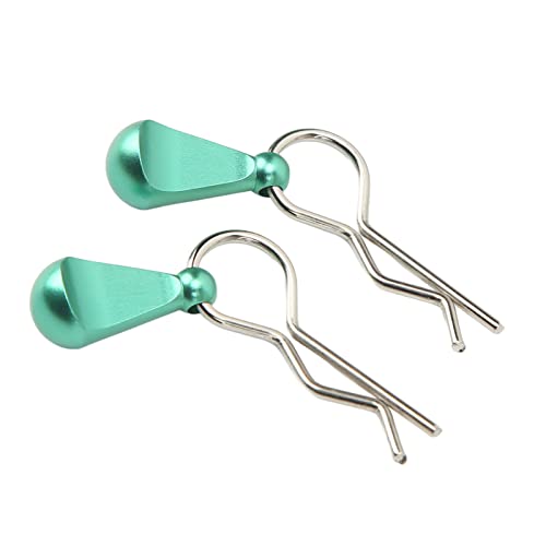 Alomejor 1/10 Body Clips Pull Tabs, RC Car Body Clips Pull Tabs Easy Installation High Strength Metal for 1/8 Remote Control Car (Green)