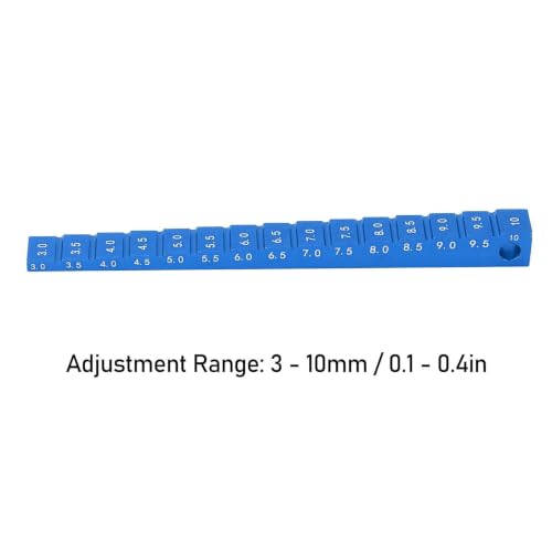 Ride Height Gauge, Aluminum Alloy Chassis Ride Height Gauge 3‑10mm 0.1-0.4in Ride Height Gauge Ruler for 1/10 RC Drift Car (Blue) - color: Blue