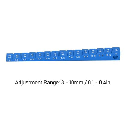 Ride Height Gauge, Aluminum Alloy Chassis Ride Height Gauge 3‑10mm 0.1-0.4in Ride Height Gauge Ruler for 1/10 RC Drift Car (Blue) - color: Blue