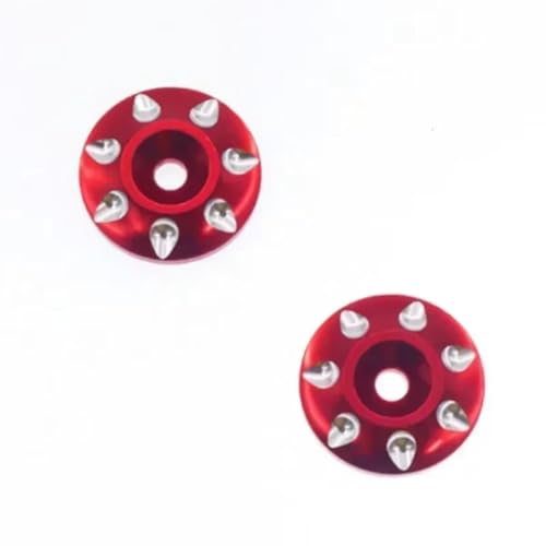 RC Jouets Parts for Buggy 1/10 1/8 RC Car Off Road Short Course Truck 2pcs Metal Wing Mounting Tail Washer M3 Screw Gasket Cat Accessory(Red) - color: Red