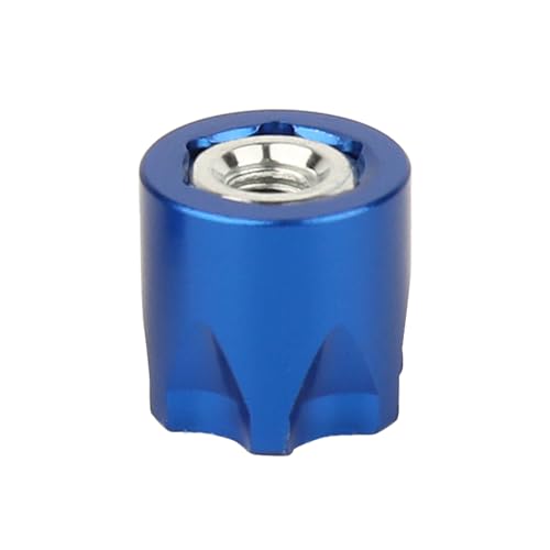 4PCS Aluminium Wheel Rim Center Cap M4 Nuts with Tool for 1/10 RC Crawler Axial SCX10 90046 TRX4 TRX6 Tamiya Recat RC Crawler Upgrades，Star Shape (Blue) - color: Blue