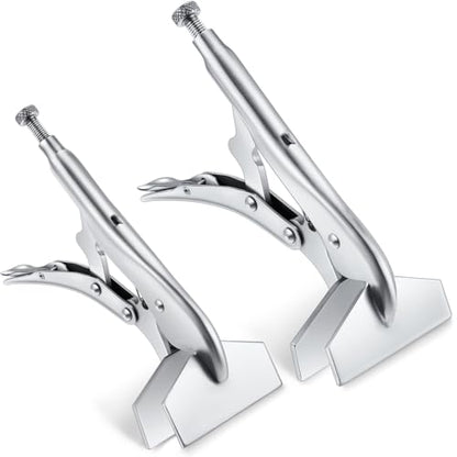 Lasnten 2 Pcs 10 Inch 8 Inch Original Locking Sheet Metal Tool Carbon Steel Clamp Heavy Duty Bender Tool Duck Bill Pliers Sheet Metal Bender Parts, Heat-Treated Plated Welding Plier
