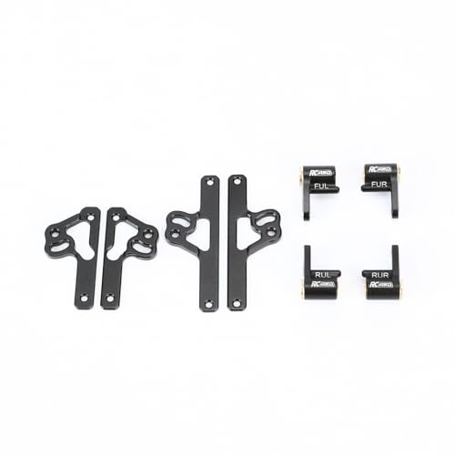 RCAWD SCX24 Shock Flex Blades Extended Travel Adjustable Shocks Mount Suspension Upgrade for AXIAL SCX24 Upgrades 1/24 RC Crawler Black - color: Black