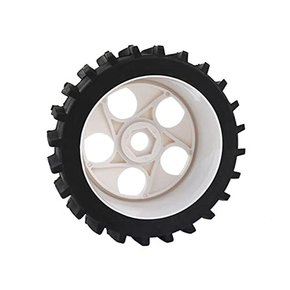Rowiz 1/8 RC Wheels and Tires White Beach Desert/Snow 4pcs 5 Holes | Hex 17mm, 1/8 RC Off Road Buggy Baja