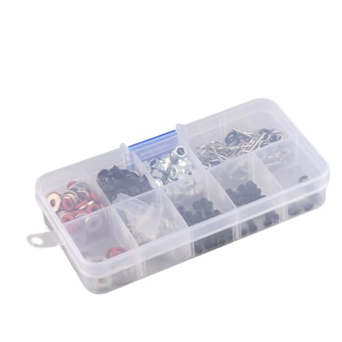 340PCS RC Screw Kit, Nuts Bolts Washers Hardware Fasteners for HSP 1/10 RC Car, High Strength Metal Material with Reusable Plastic Container, Durable RC Accessories for RC Car Repa