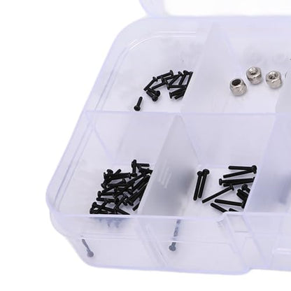 Generic 126PCS RC Screw Kit with Bearings & Nuts, Replacement for SCX30 1/30 RC Crawler Car, Steel Screw Assortment Set for Easy DIY Repair & Maintenance