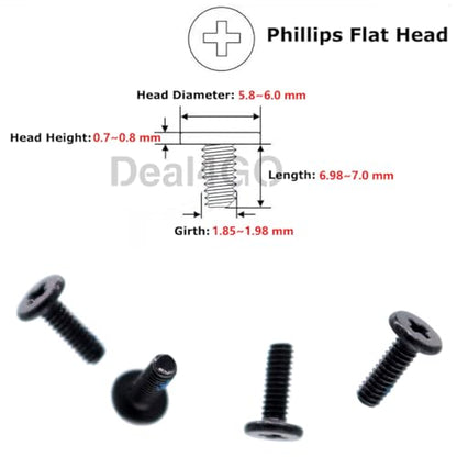 Deal4GO M2x7mm Flat-Head Phillips Screw Replacement for Dell HP ASUS Acer Lenovo MSI Laptop Bottom Case Hard Drive Carrier - Black - size: M2x7.0mm