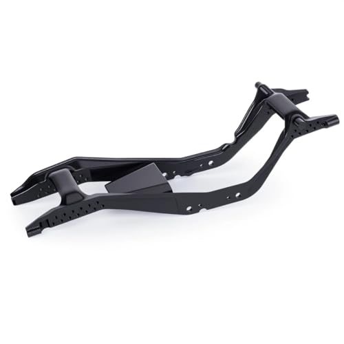 ONE-PIECE CNC SCX30 Chassis Aluminum Frame Rails for Axial SCX30 1/30 RC Crawler, 4x4 Ford Bronco Jeep Wrangler JLU Upgrade Part (Black) - color: Black