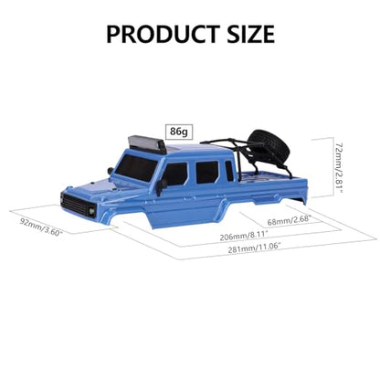 SCX24 Body 6x6 Conversion Kit PC Body with Lights Frame-Axle Assembly for Bronco JLU C10 Basecamp Axial SCX24 6×6 RC Crawler Upgrades - style: Blue